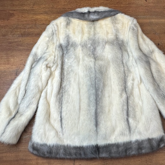 Vintage 1960's 60's White / Gray Mink Coat / Jacket / Convertible Vest S M - Picture 4 of 14